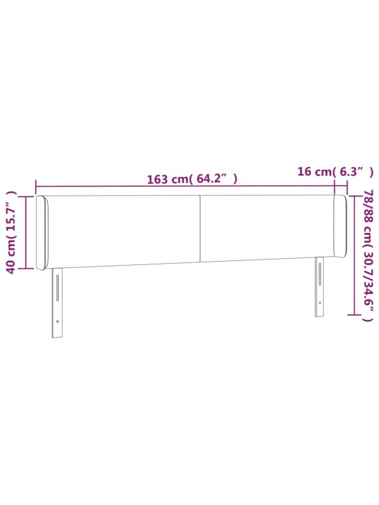 Čelo postele typu ušák tmavě zelená 163x16x78/88 cm samet