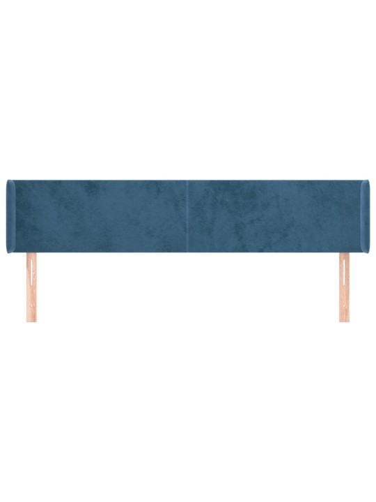 Čelo postele typu ušák tmavě modrá 163x16x78/88 cm samet