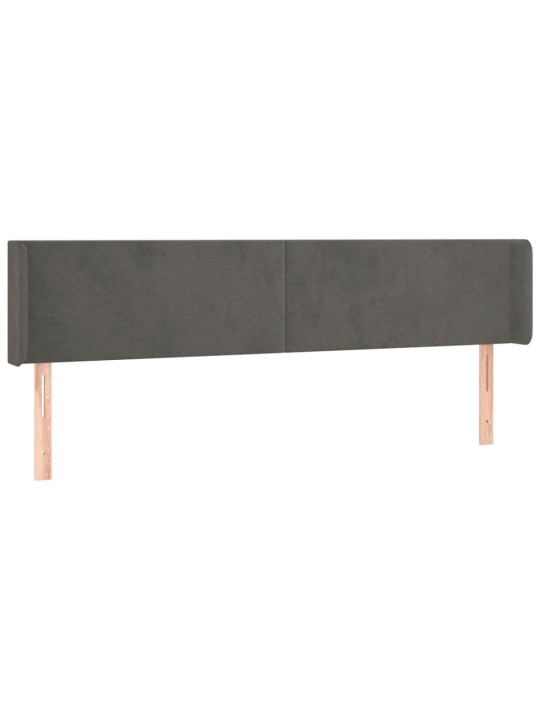 Čelo postele typu ušák tmavě šedé 183x16x78/88 cm samet