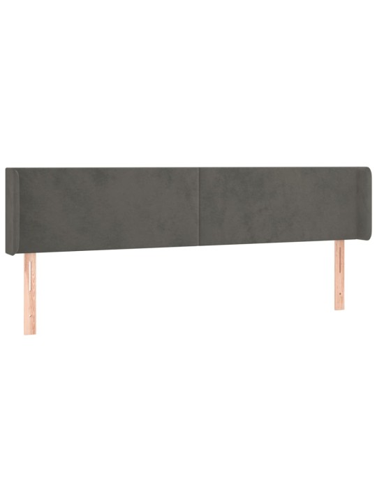 Čelo postele typu ušák tmavě šedé 203x16x78/88 cm samet