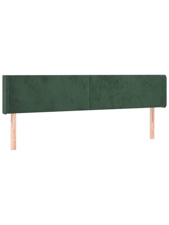 Čelo postele typu ušák tmavě zelená 203x16x78/88 cm samet