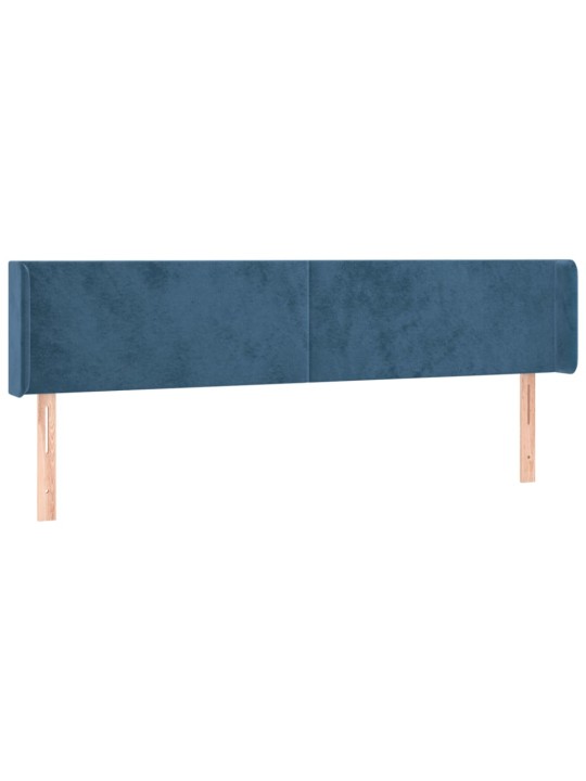 Čelo postele typu ušák tmavě modrá 203x16x78/88 cm samet