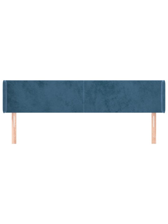 Čelo postele typu ušák tmavě modrá 203x16x78/88 cm samet