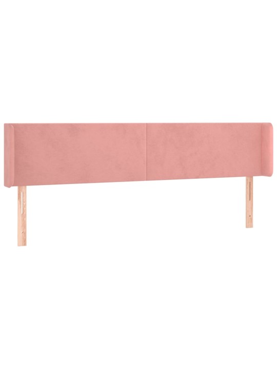 Čelo postele typu ušák růžová 203x16x78/88 cm samet