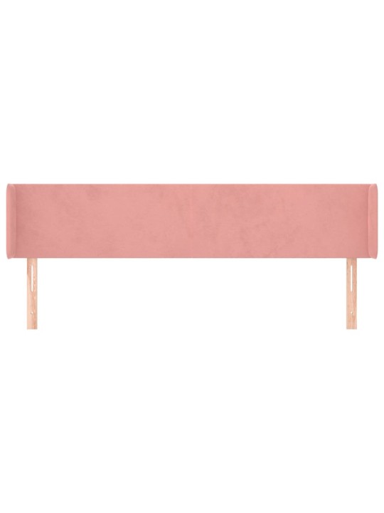 Čelo postele typu ušák růžová 203x16x78/88 cm samet