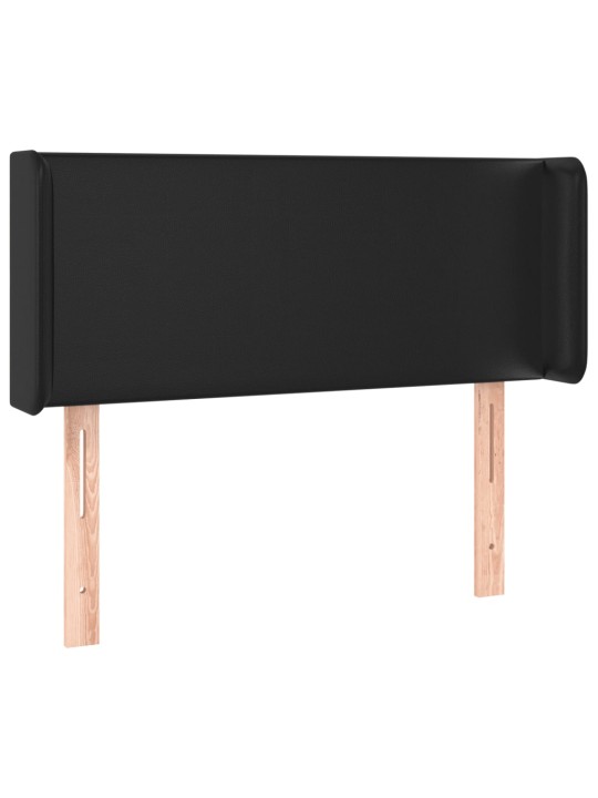 Čelo postele typu ušák černé 83 x 16 x 78/88 cm umělá kůže