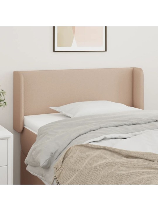 Čelo postele typu ušák cappuccino 83 x 16 x 78/88 cm umělá kůže