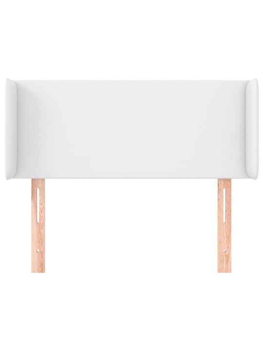 Čelo postele typu ušák bílá 93x16x78/88 cm umělá kůže