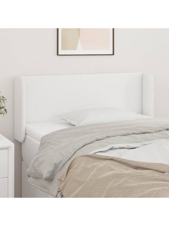Čelo postele typu ušák bílá 93x16x78/88 cm umělá kůže