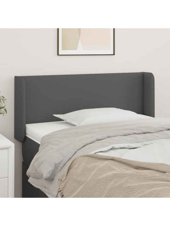 Čelo postele typu ušák šedá 93x16x78/88 cm umělá kůže