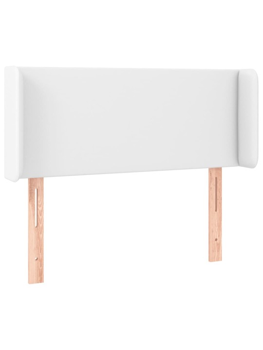 Čelo postele typu ušák bílá 103 x 16 x 78/88 cm umělá kůže