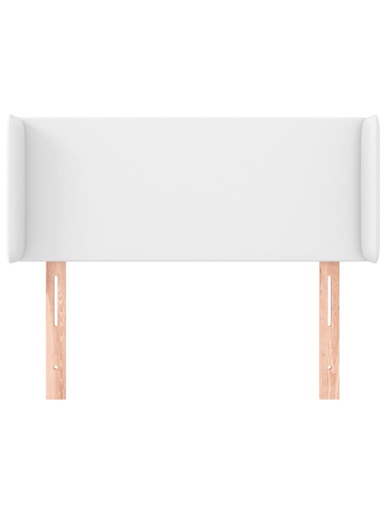 Čelo postele typu ušák bílá 103 x 16 x 78/88 cm umělá kůže