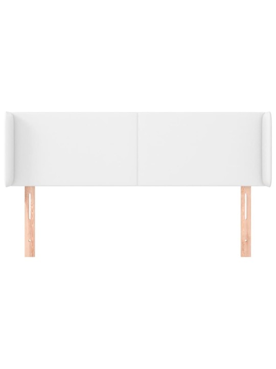 Čelo postele typu ušák bílá 147x16x78/88 cm umělá kůže