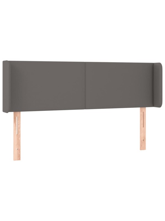 Čelo postele typu ušák šedá 147 x 16 x 78/88 cm umělá kůže