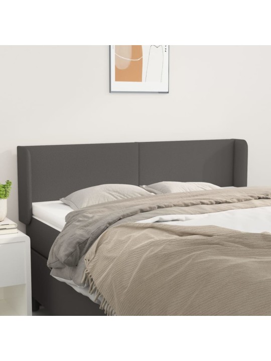 Čelo postele typu ušák šedá 147 x 16 x 78/88 cm umělá kůže