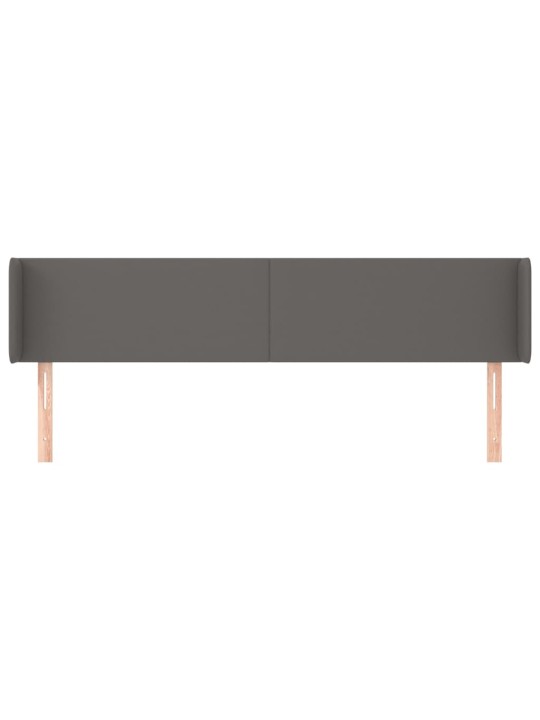 Čelo postele typu ušák šedá 163 x 16 x 78/88 cm umělá kůže
