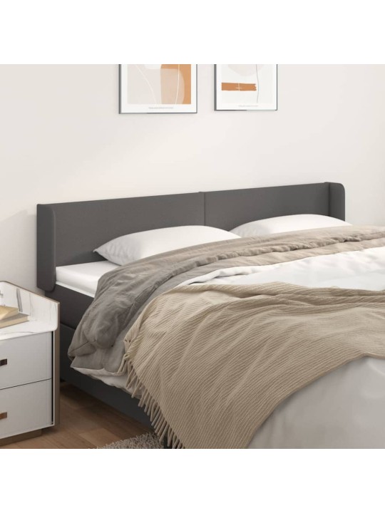 Čelo postele typu ušák šedá 163 x 16 x 78/88 cm umělá kůže