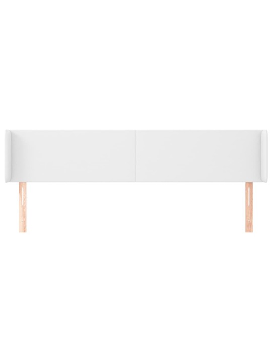 Čelo postele typu ušák bílá 183x16x78/88 cm umělá kůže
