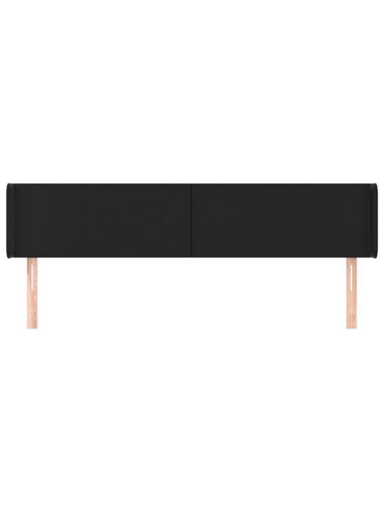 Čelo postele typu ušák černé 203x16x78/88 cm umělá kůže