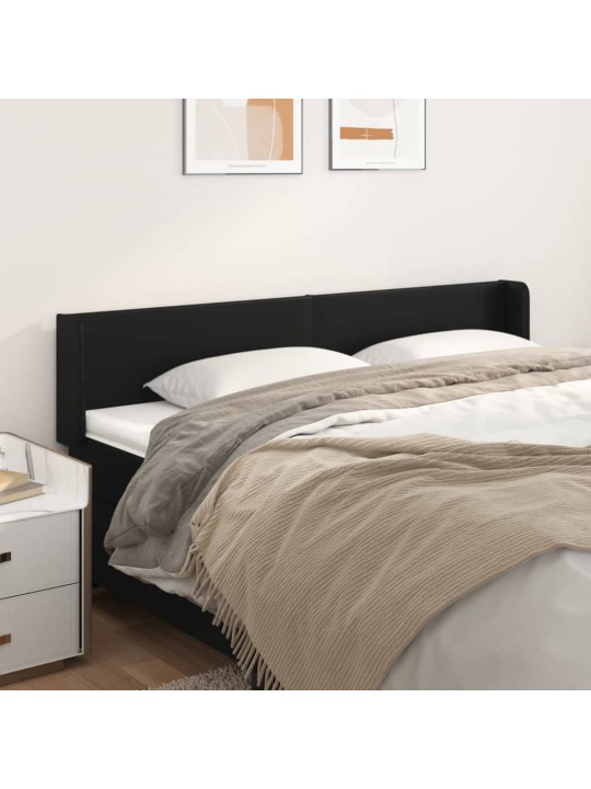 Čelo postele typu ušák černé 203x16x78/88 cm umělá kůže
