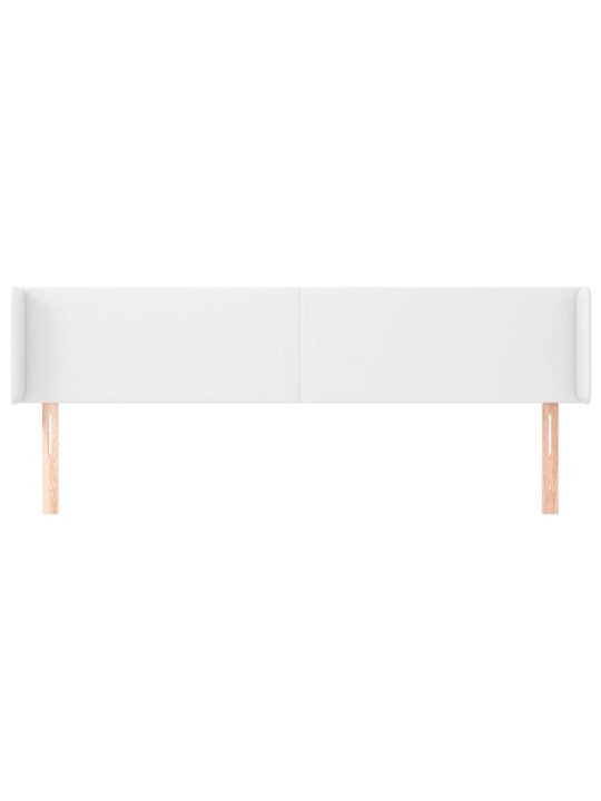 Čelo postele typu ušák bílá 203x16x78/88 cm umělá kůže