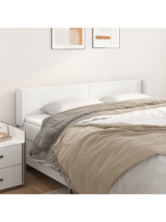 Čelo postele typu ušák bílá 203x16x78/88 cm umělá kůže