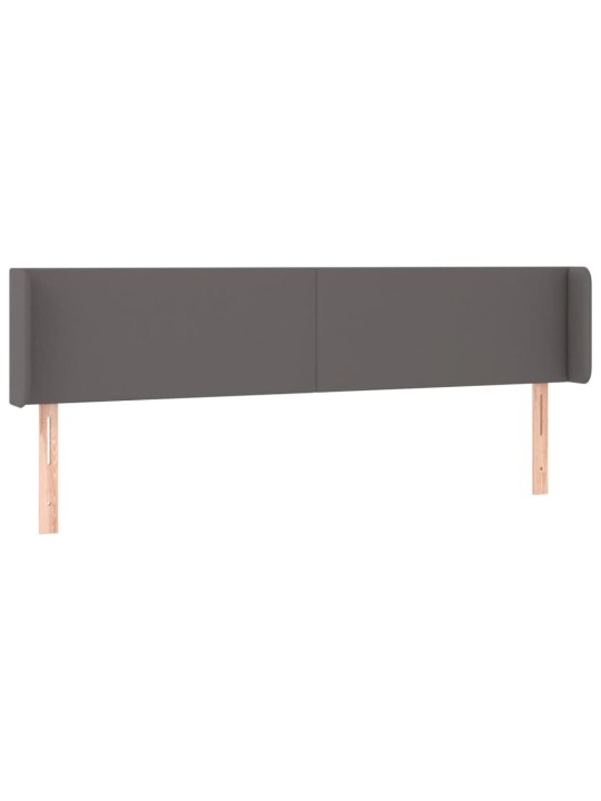 Čelo postele typu ušák šedá 203 x 16 x 78/88 cm umělá kůže
