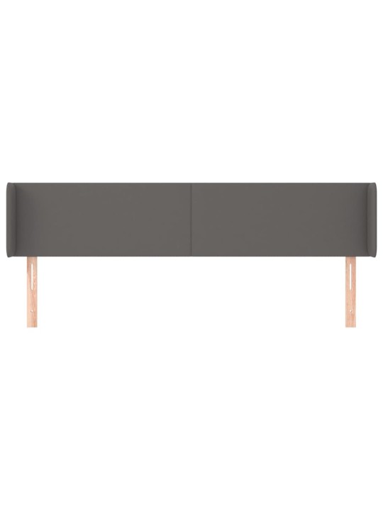 Čelo postele typu ušák šedá 203 x 16 x 78/88 cm umělá kůže