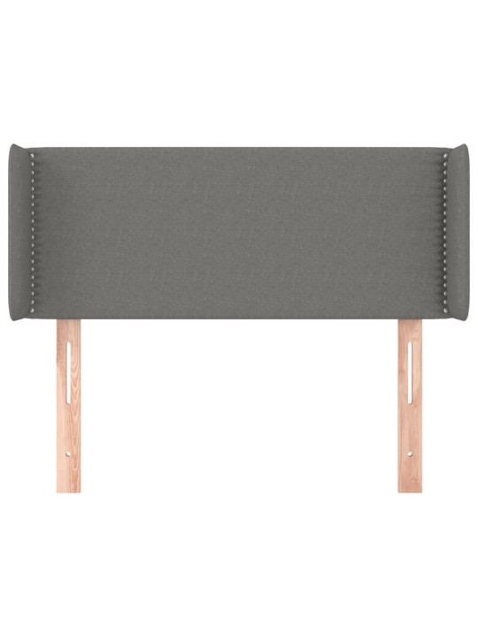 Čelo postele typu ušák tmavě šedé 83x16x78/88 cm textil