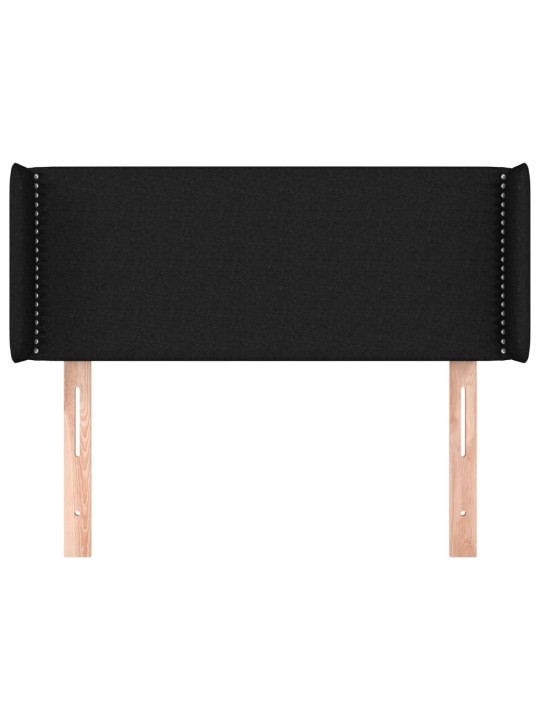Čelo postele typu ušák černé 83 x 16 x 78/88 cm textil