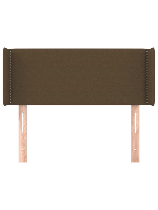 Čelo postele typu ušák tmavě hnědé 83 x 16 x 78/88 cm textil
