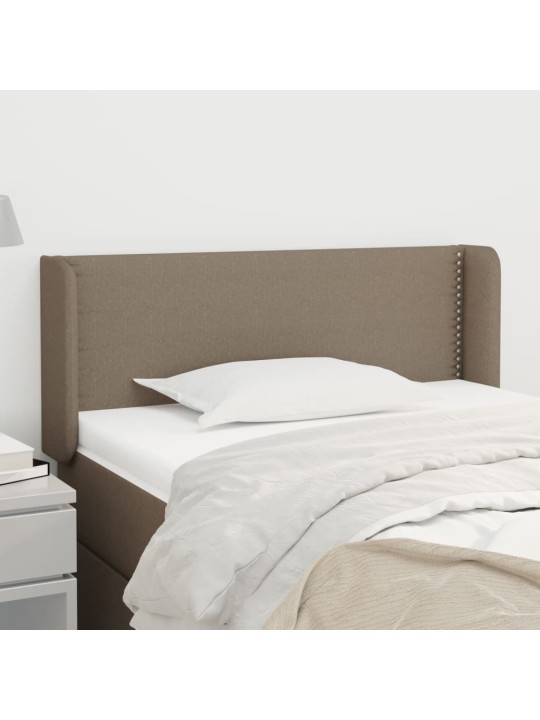 Čelo postele typu ušák taupe 83 x 16 x 78/88 cm textil