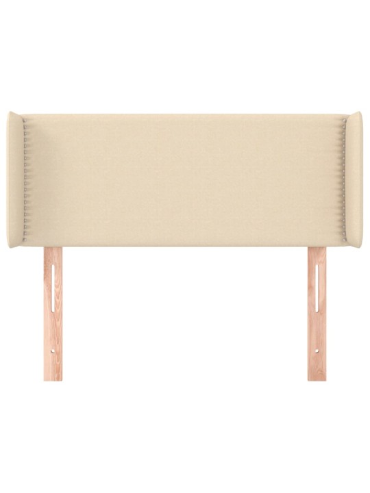 Čelo postele typu ušák krémové 83 x 16 x 78/88 cm textil