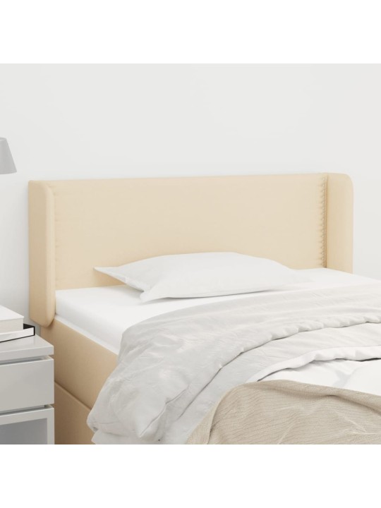 Čelo postele typu ušák krémové 83 x 16 x 78/88 cm textil