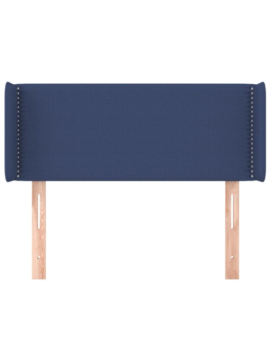 Čelo postele typu ušák modré 83 x 16 x 78/88 cm textil