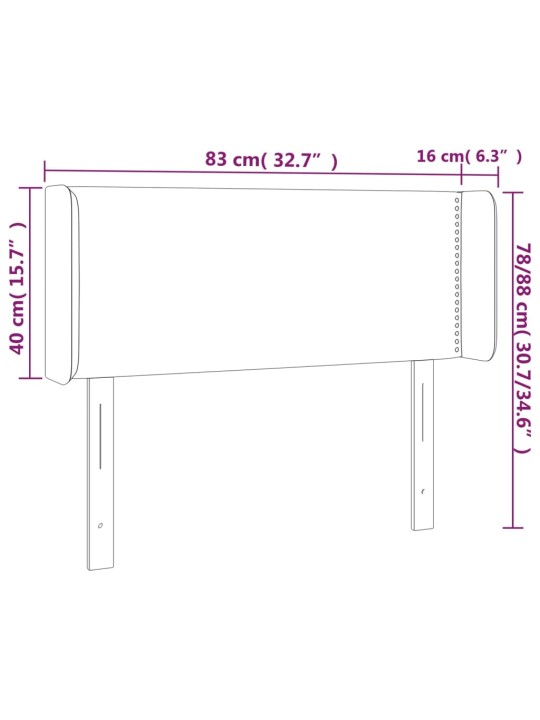 Čelo postele typu ušák zelené 83 x 16 x 78/88 cm textil