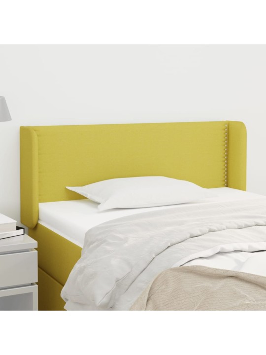 Čelo postele typu ušák zelené 83 x 16 x 78/88 cm textil