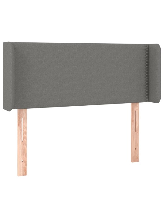 Čelo postele typu ušák tmavě šedé 93x16x78/88 cm textil