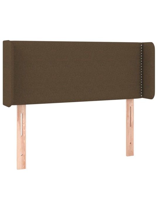 Čelo postele typu ušák tmavě hnědé 93x16x78/88 cm textil