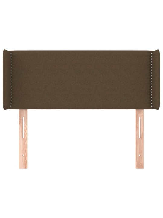 Čelo postele typu ušák tmavě hnědé 93x16x78/88 cm textil