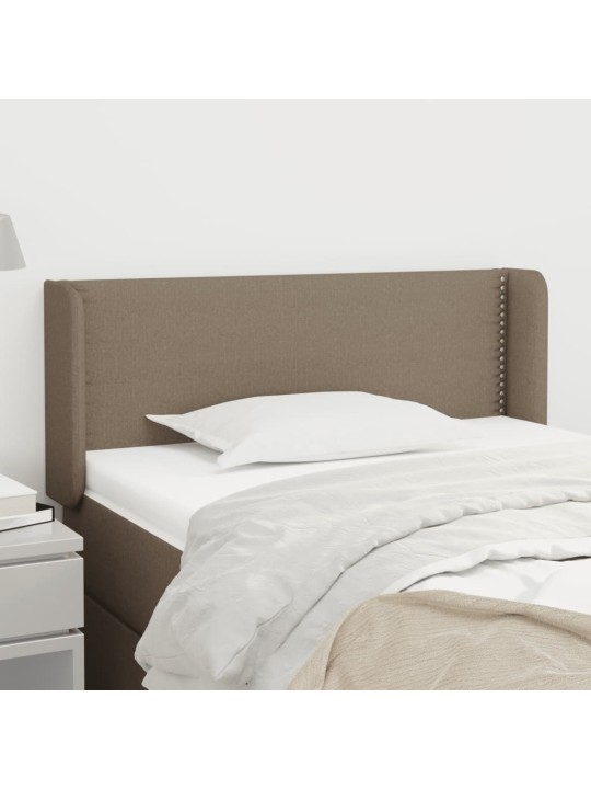 Čelo postele typu ušák taupe 93 x 16 x 78/88 cm textil