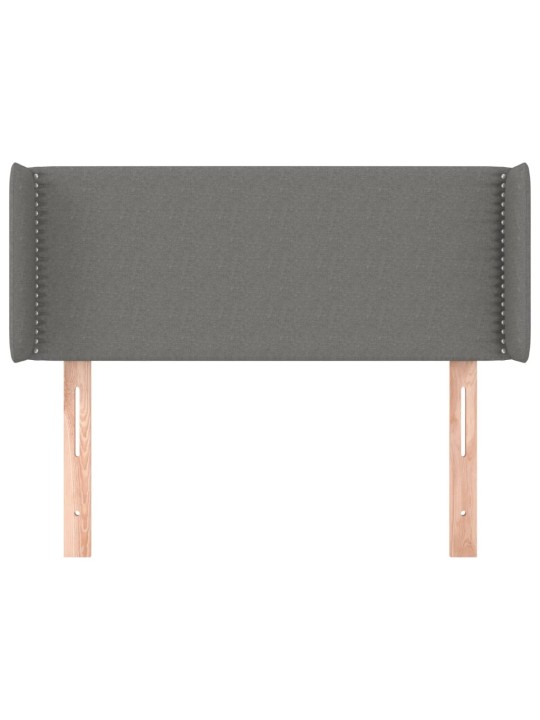 Čelo postele typu ušák tmavě šedé 103x16x78/88 cm textil