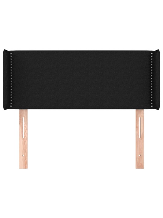 Čelo postele typu ušák černé 103 x 16 x 78/88 cm textil