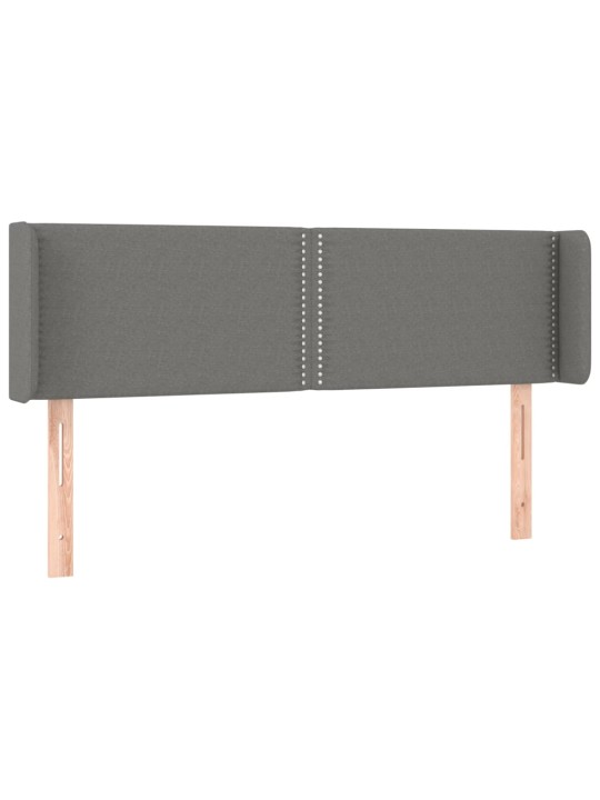 Čelo postele typu ušák tmavě šedé 147x16x78/88 cm textil