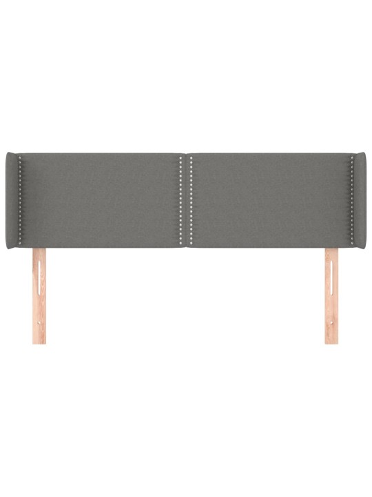 Čelo postele typu ušák tmavě šedé 147x16x78/88 cm textil