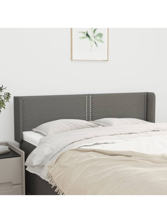 Čelo postele typu ušák tmavě šedé 147x16x78/88 cm textil