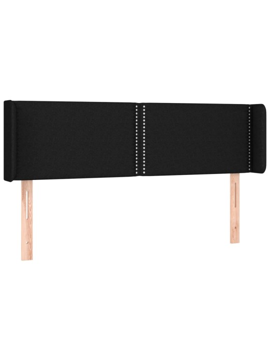 Čelo postele typu ušák černé 147x16x78/88 cm textil