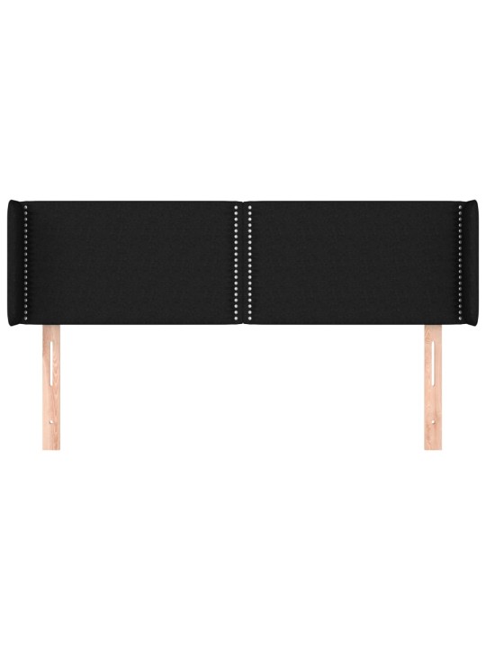 Čelo postele typu ušák černé 147x16x78/88 cm textil