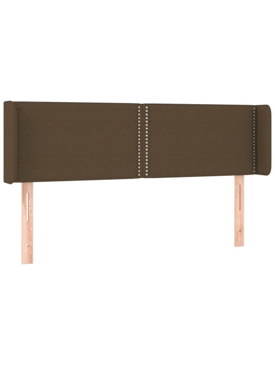 Čelo postele typu ušák tmavě hnědé 147x16x78/88 cm textil
