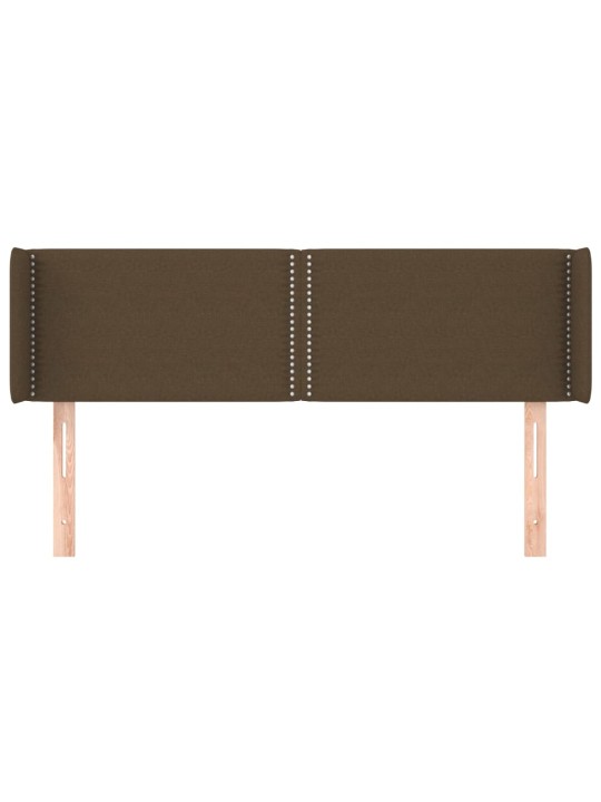 Čelo postele typu ušák tmavě hnědé 147x16x78/88 cm textil
